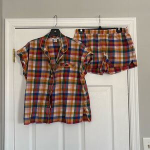 Madewell plaid pajamas size small / medium C9-4